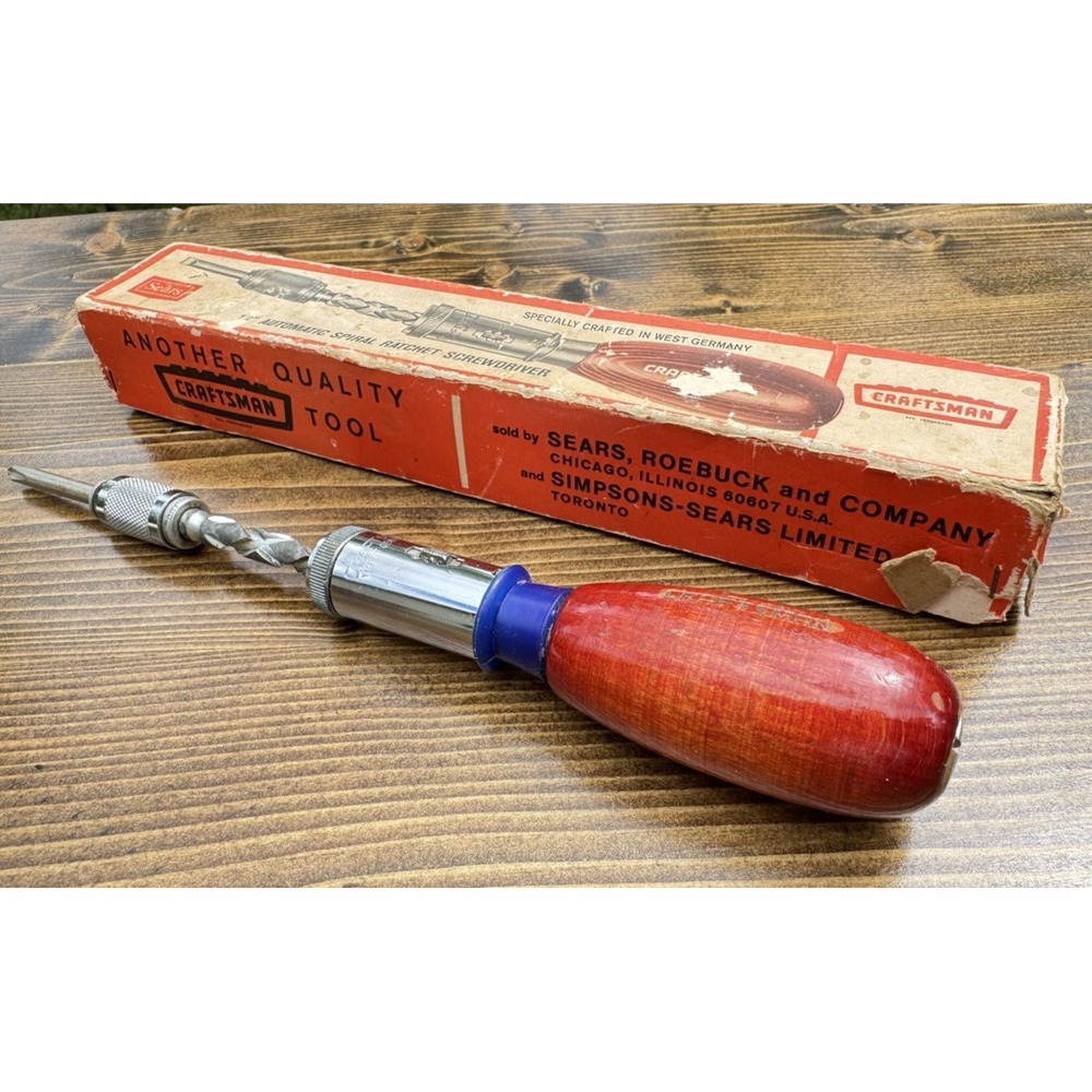 Vintage Craftsman Automatic Spiral Ratchet Screwdriver West Germany Sears Box
